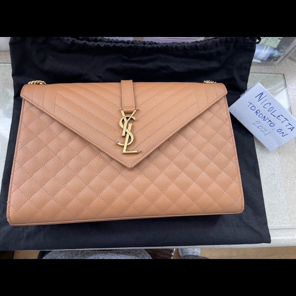 YSL - LARGE ENVELOP BAG - COLOUR: SADDLE
